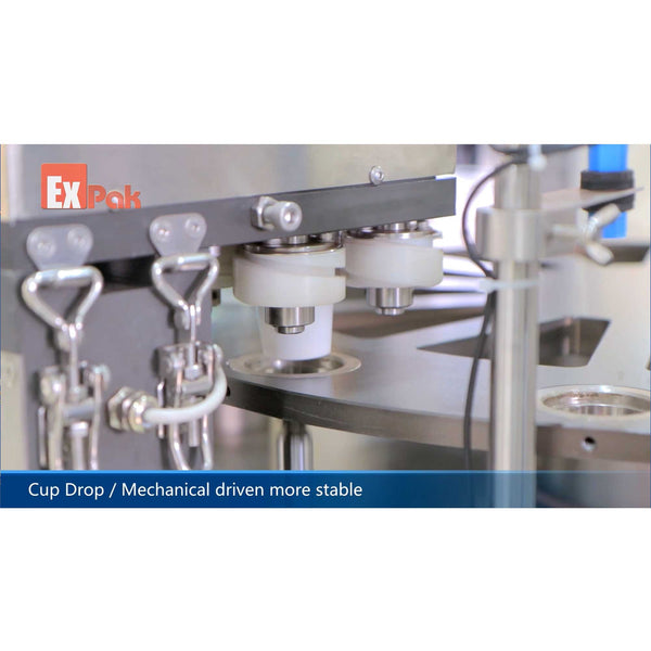 K-cup Filling and Sealing Machine - Expak CR90 Rotary w/Vacuum Conveyor - 75 CPM