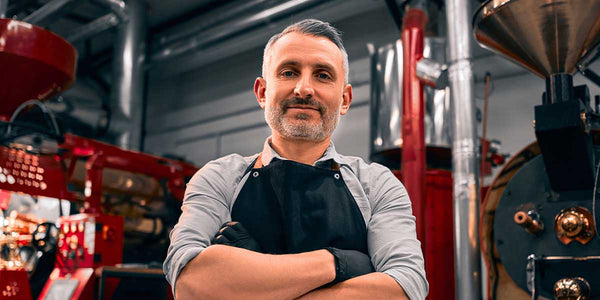 photo of roastmaster man at top of Coffee Equipment Pros' roasting equipment purchasing page