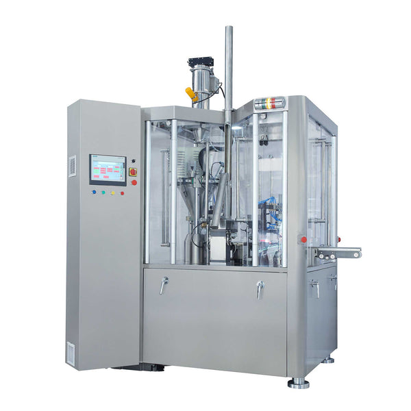 K-cup Filling and Sealing Machine - Expak CR90 Rotary w/Vacuum Conveyor - 75 CPM
