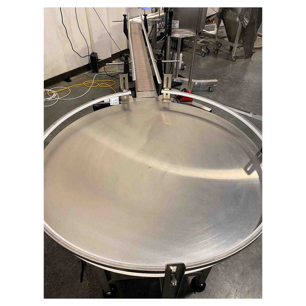 QuantumPak Accumulation Conveyor and Lazy Susan for Continuous Band Sealer