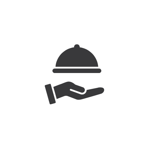 hand and tray icon representing Coffee Equipment Pros' white-glove service