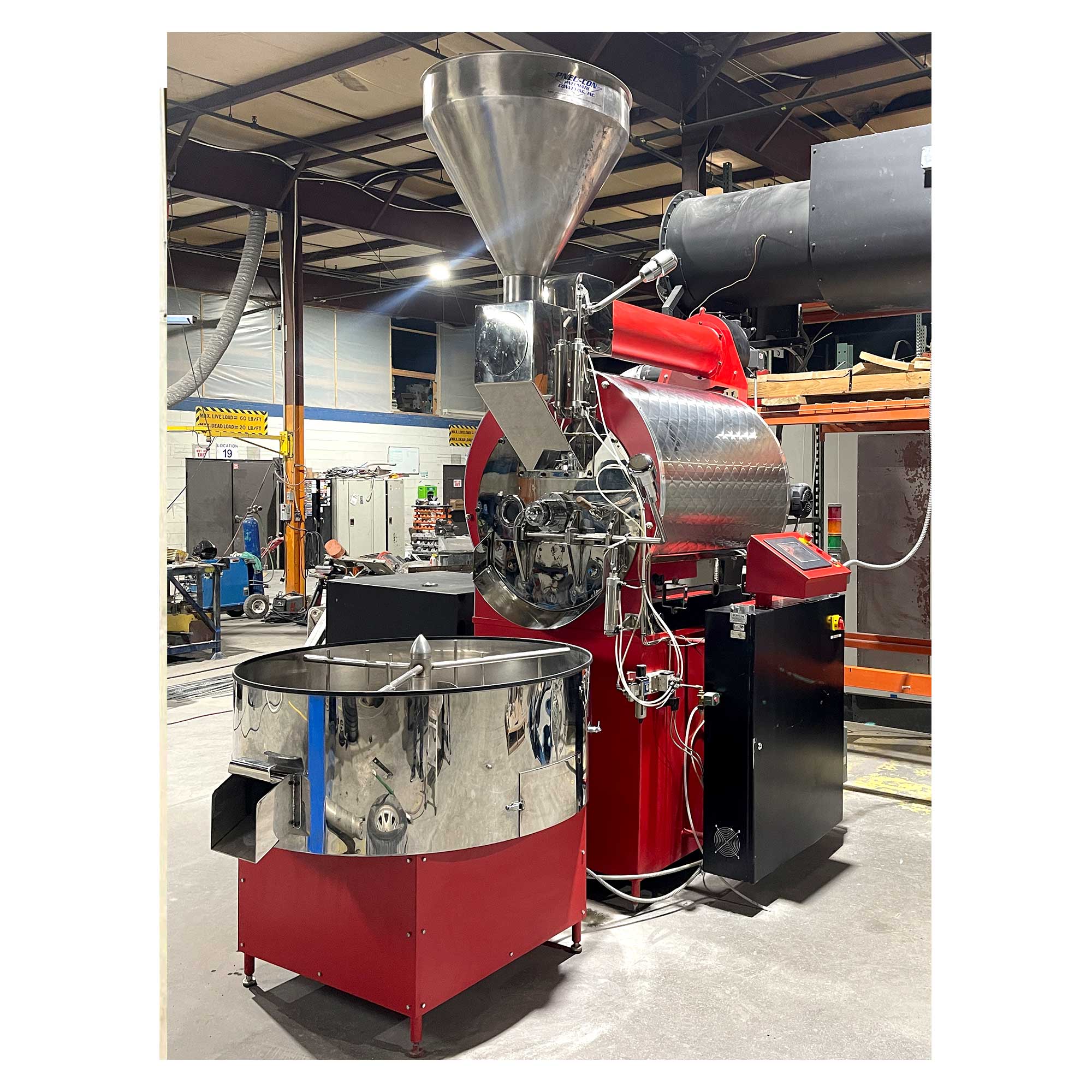 70kg Used Coffee Roaster and Afterburner - US Roaster Corp - Hot Air Convection