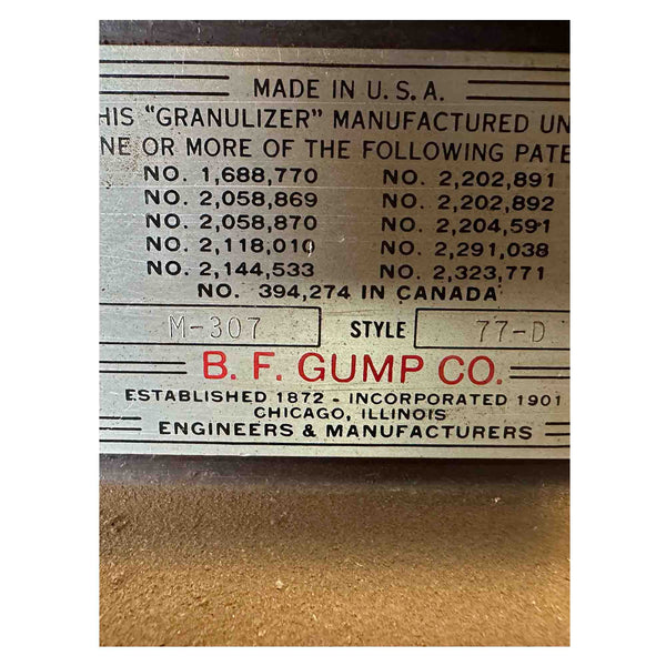 Used Gump 777 Industrial Grinder - Coffee Granulizer