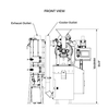 3 kilo Toper Roaster dimensions and layout. Front view.