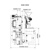 3 kilo Toper Roaster dimensions and layout. Side view.