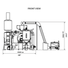 240 kilo Toper Roaster dimensions and layout. Front view.