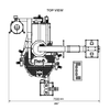 240 kilo Toper Roaster dimensions and layout. Top view.