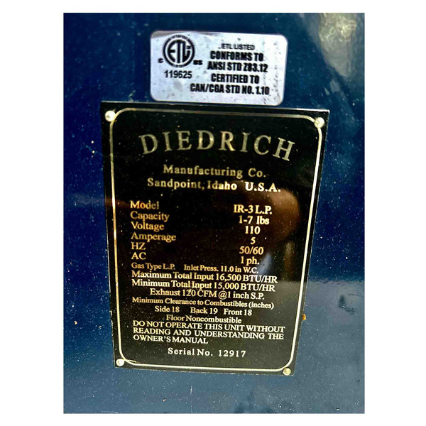 3kg Used Coffee Roaster - Diedrich IR-3 - 2015