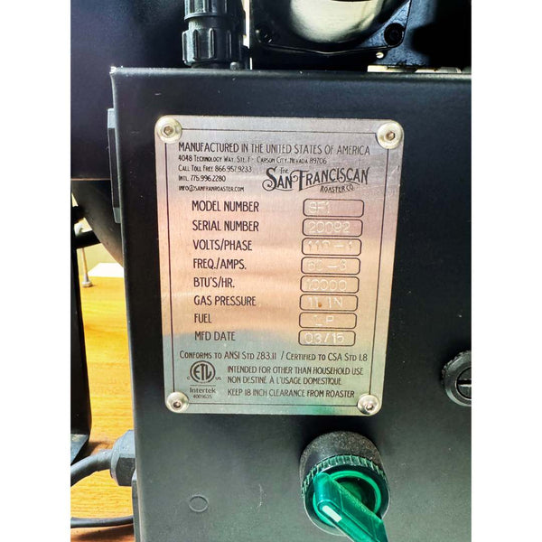 Used Coffee Roaster - 1 lb. San Franciscan SF-1 - 2015 - Stock S0555