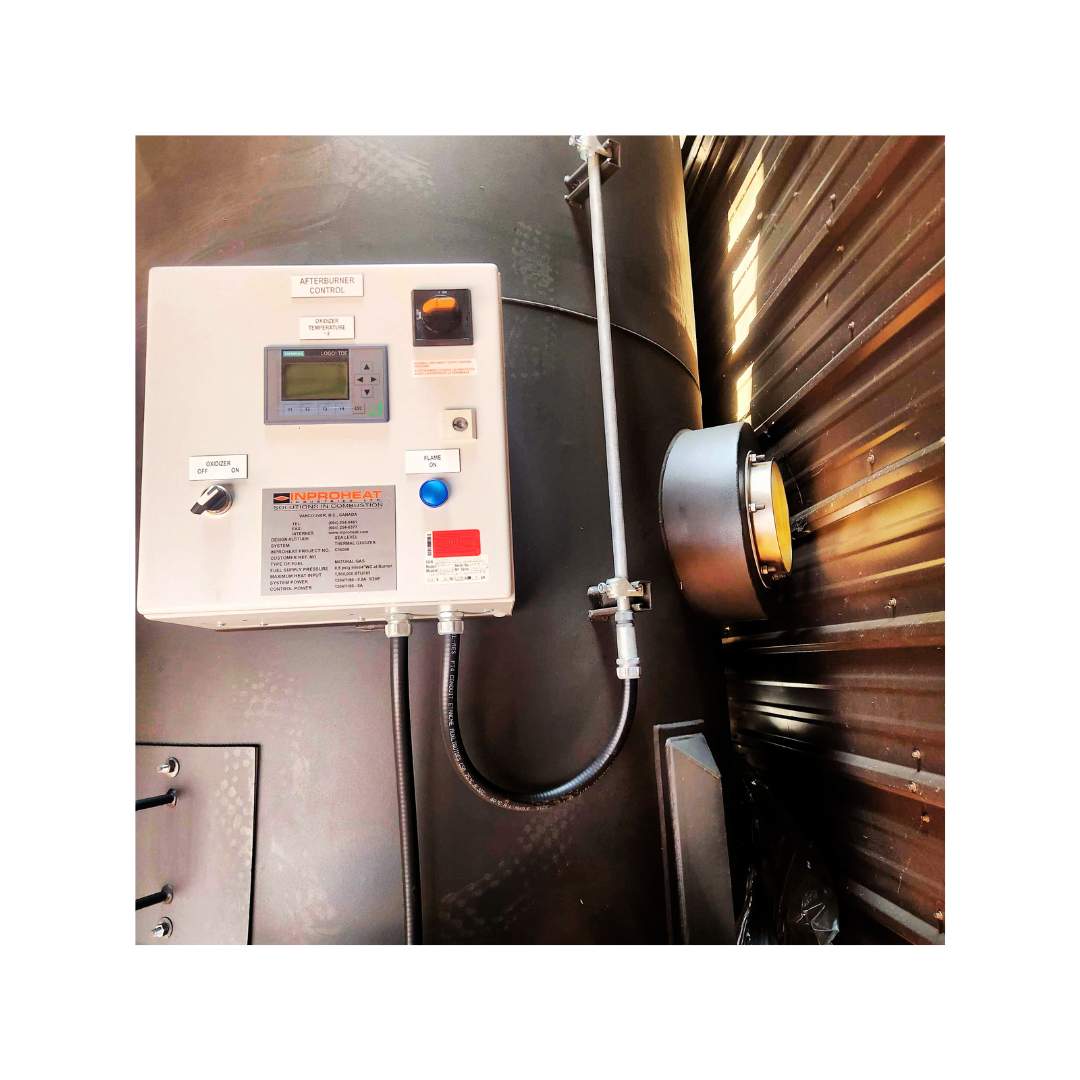 Control panel for InProHeat coffee roaster afterburner, built 2016, 1.5M BTU thermal oxidizer for Probat G60/G90.