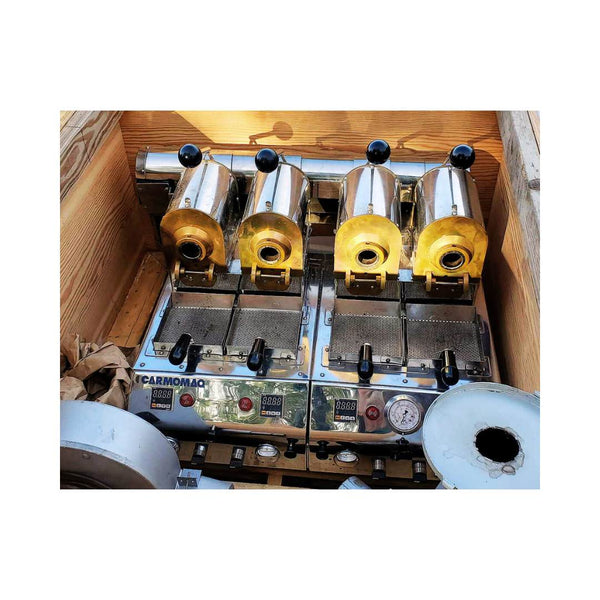 4-barrel 100g per barrel Carmomaq used coffee roaster in crate