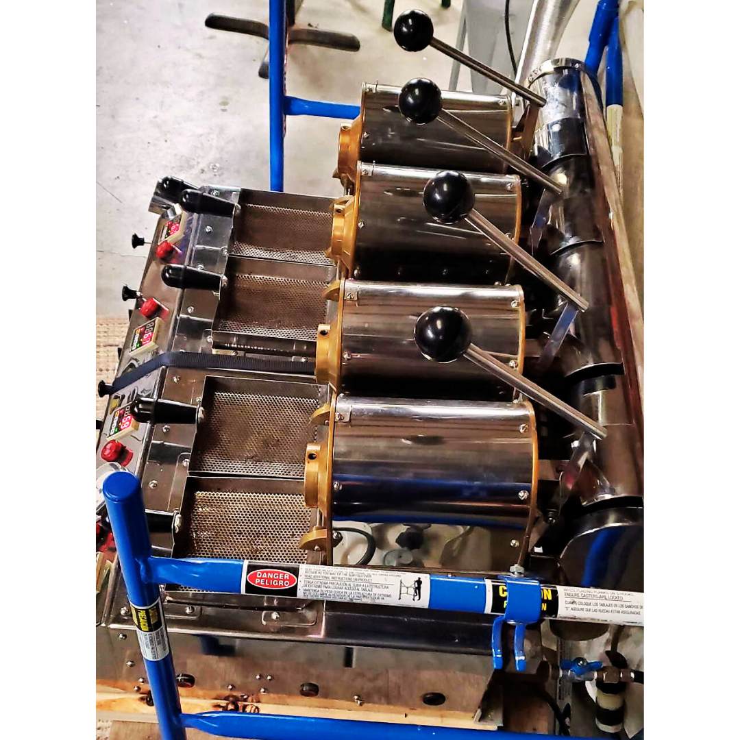 4-barrel 100g per barrel Carmomaq used coffee roaster top down