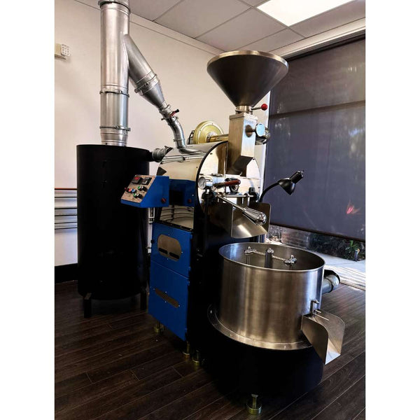 10kg MCR-10 used coffee roaster with chaff collector and ducting