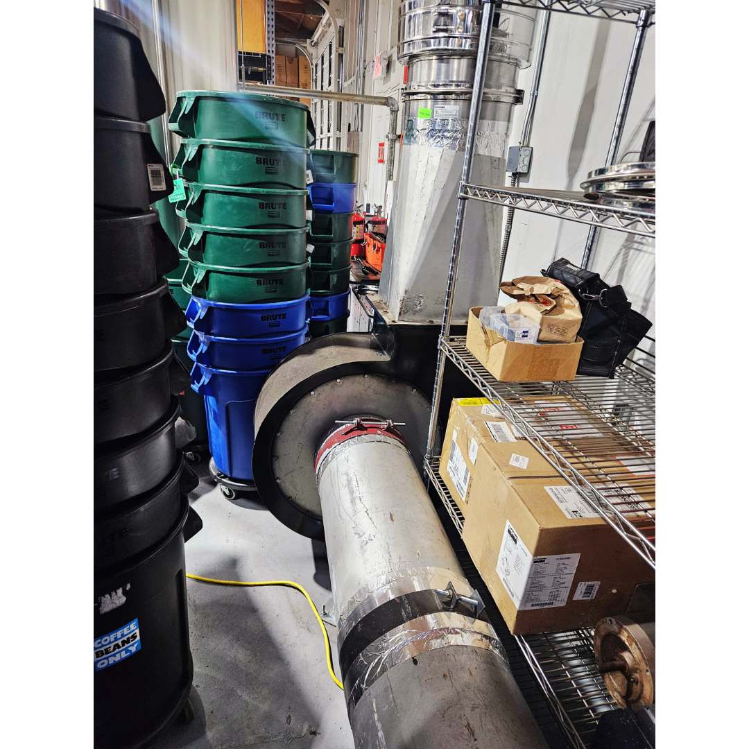 Classic refurbished 120kg Probat G0120 used coffee roaster ducting chimney 4