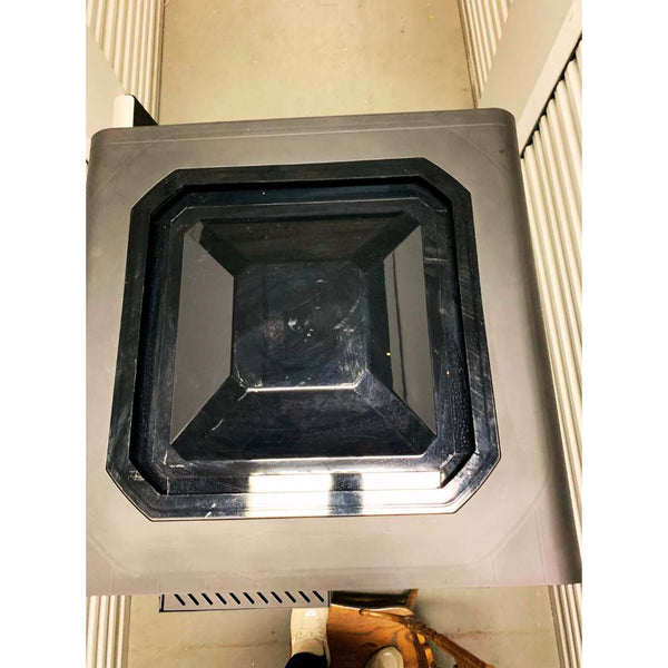 2024 1.5kg Bellwether used coffee roaster with continuous load upgrade and base cabinet top with lid