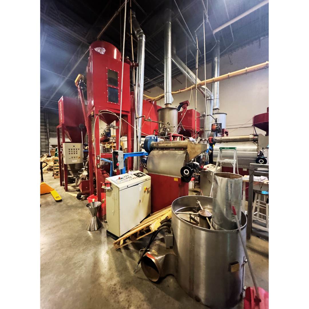 2002 & 2004 30kg & 60kg Petroncini used coffee roaster plant broad view