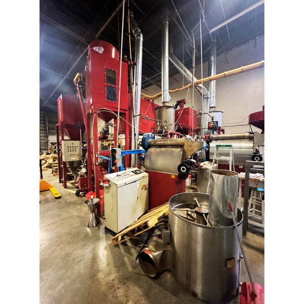 2002 & 2004 30kg & 60kg Petroncini used coffee roaster plant broad view