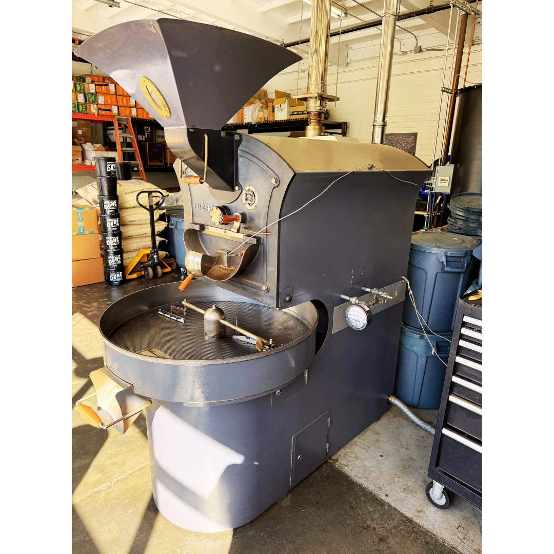 2012 15kg Giesen W15 used coffee roaster right angle view