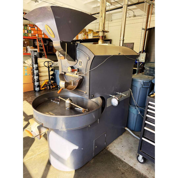 2012 15kg Giesen W15 used coffee roaster right angle view
