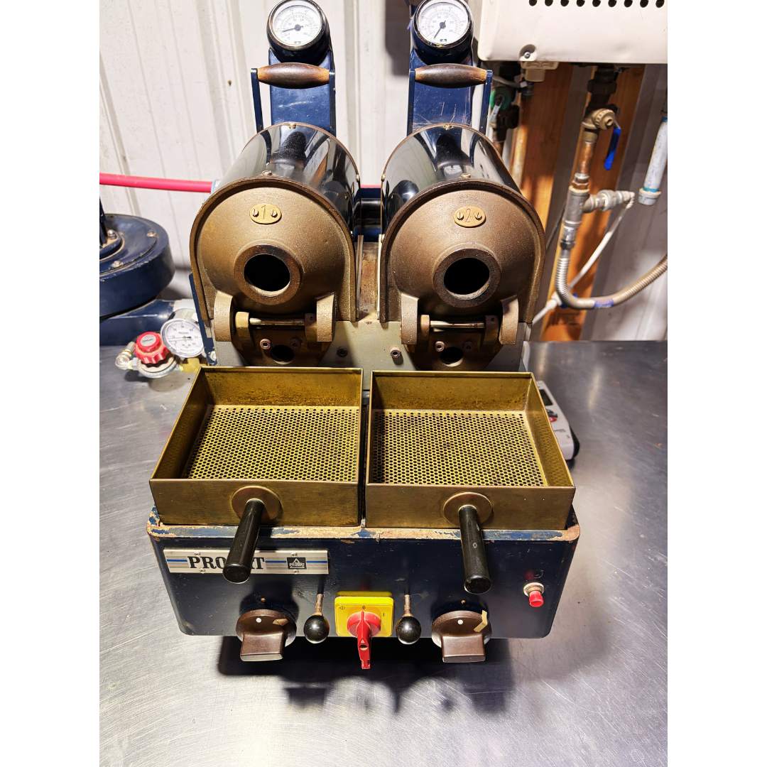 Used Coffee Sample Roaster - Double Barrel Gas - Probat BRZ2 - 1987 - Stock S0749