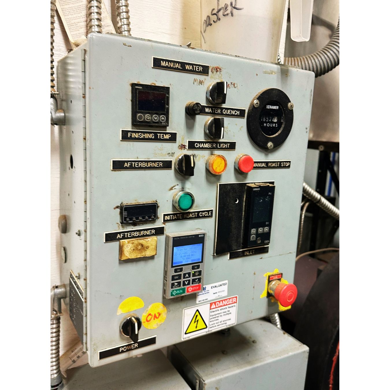 1986 140kg Sivetz used coffee roaster control panel front